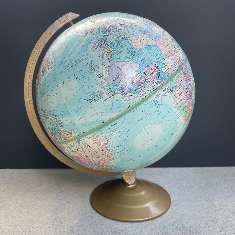 Vintage Globemaster 12” diameter world globe